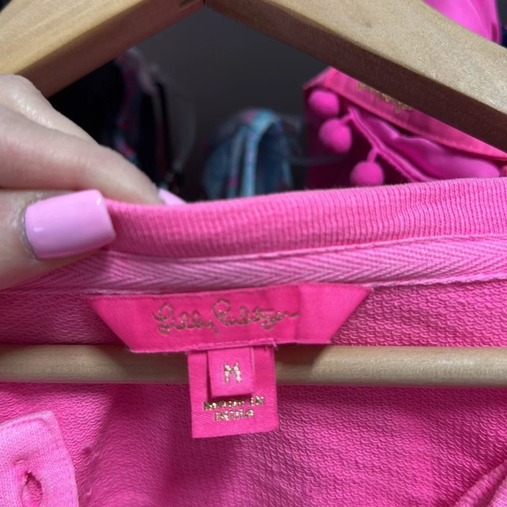 💕 Lilly Pulitzer Roxie Pink Lesson Long Sleeve Sweatshirt 💕 - Picture 9 of 10